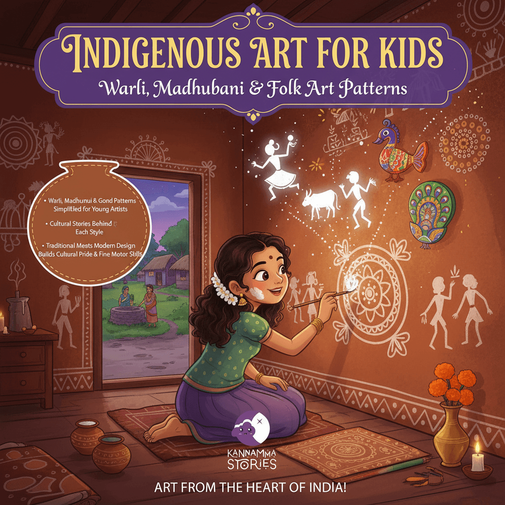 Indigenous Art for Kids — personalized coloring book by Kannamma Stories